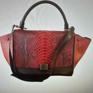 Celine Python Trapeze in Red, Burgundy and Black… used only once or twice MAX